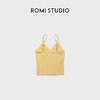 ROMI STUDIO“基础优雅”棉氨纶混纺褶皱V领修身吊带背心RWCSSY7258 商品缩略图1