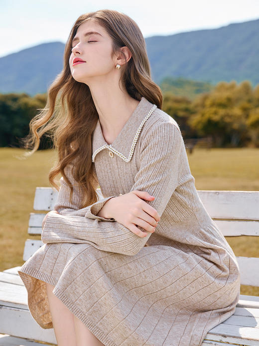 【百图lulu定制】【美术生连衣裙】 法式气质针织连衣裙 商品图3