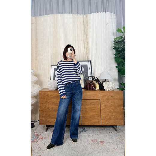 【贝拉推荐】奔赴向往 纸片人既视感针织T 三色条纹 法式海军魂 超好穿的针织T 商品图2