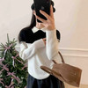 【清仓！不退不换！】韩系撞色Polo领假两件针织衫 显瘦时尚打底 商品缩略图0