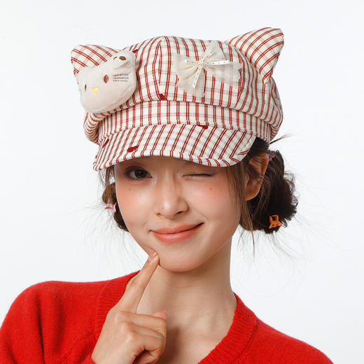 格纹小猫八角帽鸭舌帽-纪念日百货门店同款169146187 商品图3