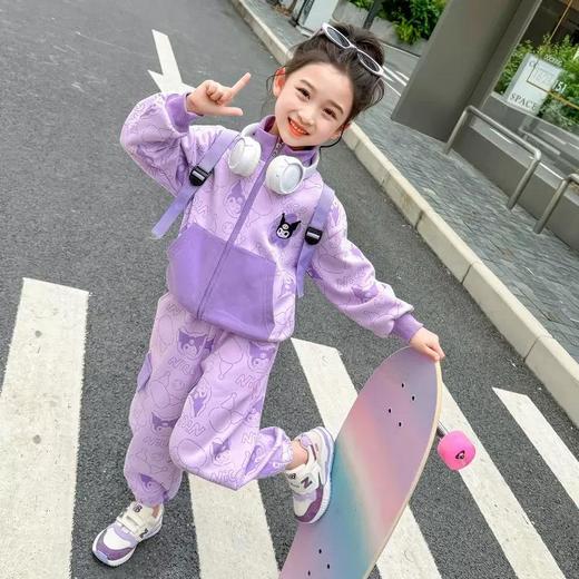 女童库洛米工装裤套装春秋新款洋气时尚女宝宝休闲开衫两件套童装 商品图0