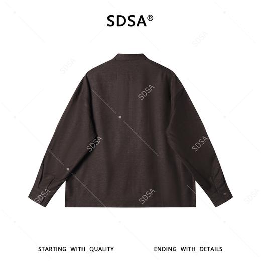 J5250SDSA男装2026新款高贵轻奢美式复古拼接假两件立领长袖T恤百搭 商品图4