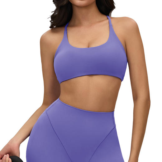 YOGACODE【火树银花系列】裸感瑜伽文胸女可拆卸胸垫交叉美背运动内衣DWC516186 商品图4