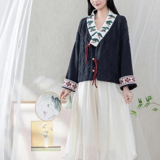 苏苏姐家岁寒开衫手工diy棒针外套羊毛线外套编织毛线团材料包 商品图3