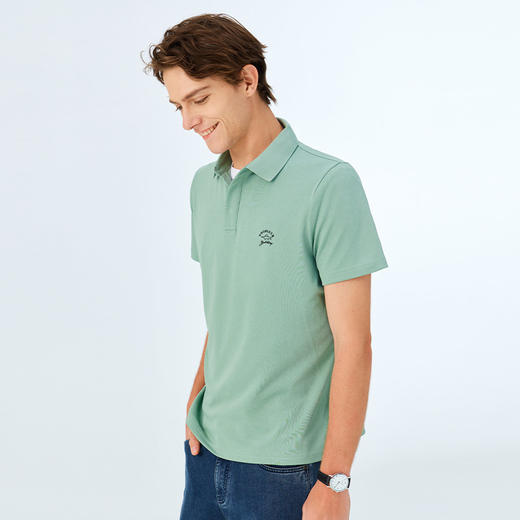 【防晒】德鲨纯色短袖翻领T恤男2026夏新款休闲上衣POLO衫 商品图4