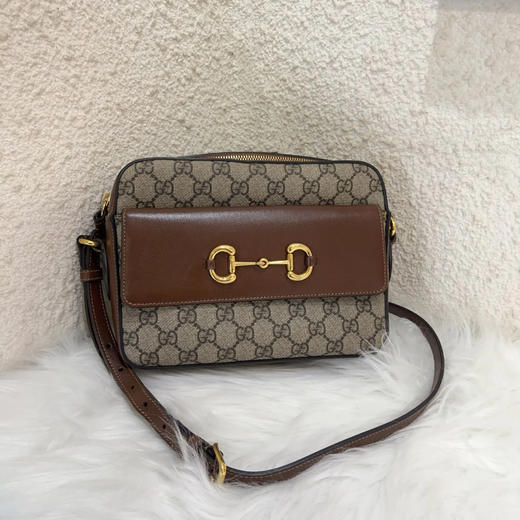 GUCCI 1955 马衔扣 小号 老花拼皮 相机包 商品图0