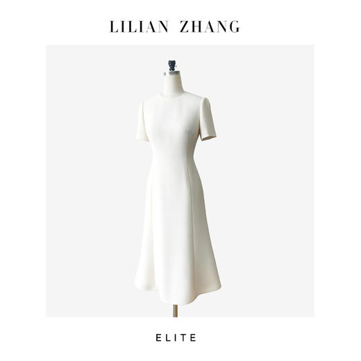 定制—静奢风—香榭雅定—法式优雅圆领短袖鱼尾收腰连衣裙  2501053 商品图1