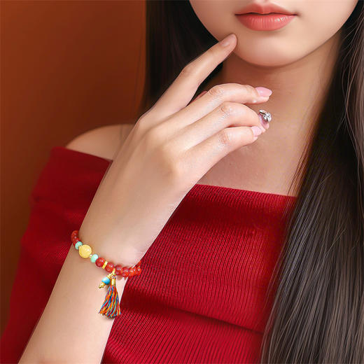 足金黄金珐琅流苏吊坠 一物多戴项链手链挂饰 MEMORA诗普琳HP932801、HP932901（线上专供） 商品图6