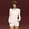 Ariseism 美式复古白色Polo长袖上衣短裤套装女春季新款 商品缩略图1