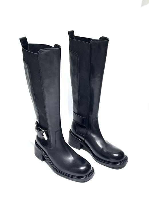 芮凯诗【进口水洗马皮】9556-1高弹力松紧长筒靴 商品图1