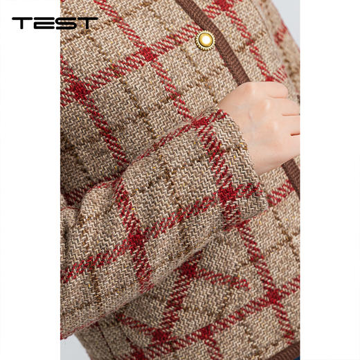 春上新复古格纹氛围感小香风呢外套2261002 商品图3