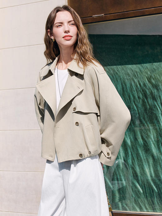 【百图lulu定制】【军工风衣】 百图时尚  百搭短款   风衣外套  休闲夹克 商品图5