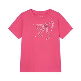 佐丹奴童装26年新款全棉平纹蝴蝶结印花短袖T恤衫03396206