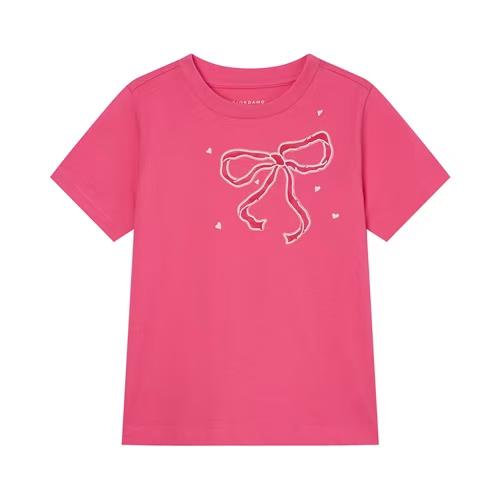 佐丹奴童装26年新款全棉平纹蝴蝶结印花短袖T恤衫03396206 商品图0
