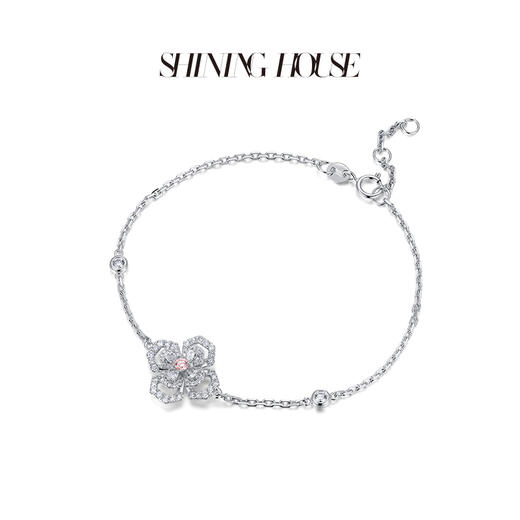 lucky·永恒之环系列ShiningHouse[培育] 18k金钻石手链 粉钻圆钻形人工真钻人造钻石K金手链时尚钻石手链悦己送礼臻选【此商品不支持7天无理由退货退款】预计3日发货 商品图1