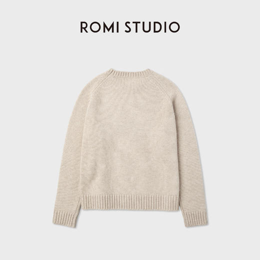 ROMI STUDIO“简约老钱”山羊绒+绵羊毛5针套头毛织上衣RWCWSG6952 商品图5
