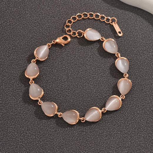 【情人节送礼❗️温柔又高级】柔和精致感宛如神女之泪首饰水滴形猫眼石手链送女友送闺蜜生日礼物。jd 商品图2