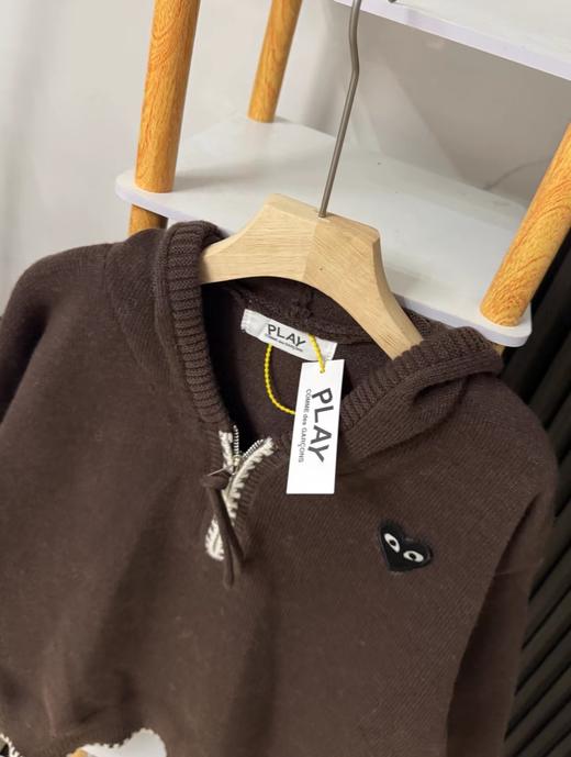 F020546慵懒松弛感咖色连帽半拉链针织衫 商品图11