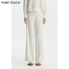 商场同款PURE TOUCH女装26春夏新款高腰牛仔裤白色复古直筒长裤