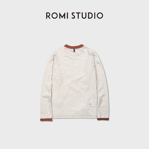 ROMI STUDIO“美式街头”色织定染竹节棉撞色做旧印花T恤RWCASY6440 商品图2