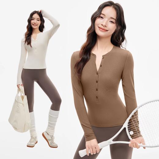 【Neverme】亨利领瑜伽修身长袖ST6969 商品图4