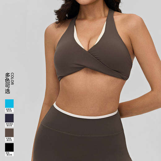 YOGACODE【火树银花系列】运动文胸女带胸垫轻薄裸感健身服文胸假两件DWB516190 商品图0