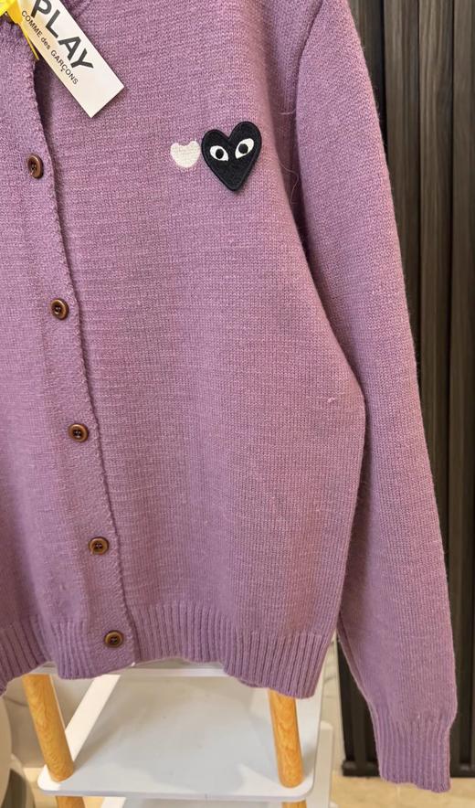 F020543温柔松弛日常氛围感香芋紫圆领毛衣针织开衫 商品图13