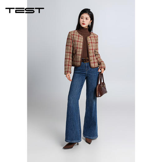 春上新复古格纹氛围感小香风呢外套2261002 商品图1