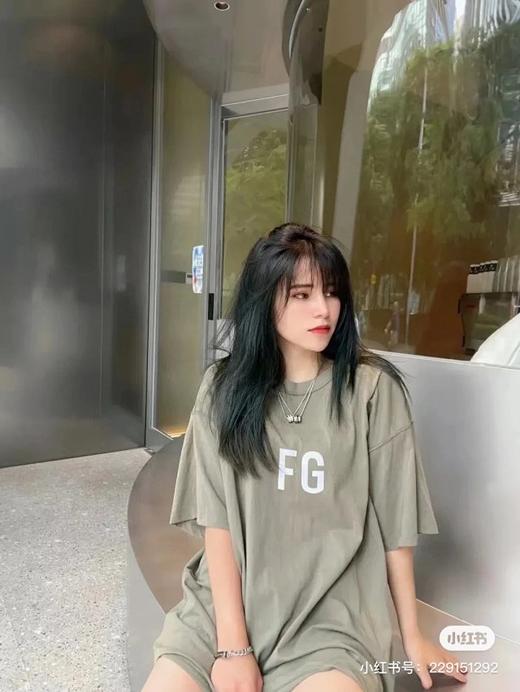 .清仓，绿色sm白色sml付款减库存！男女同款！Fog富贵反光镭射超高克重粗纱短袖 商品图4