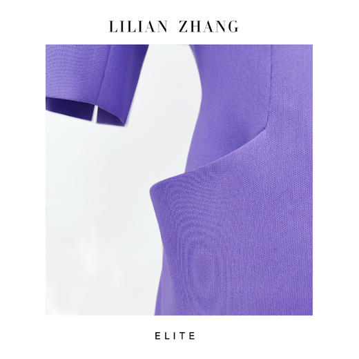 “定制”静奢风 「中韵复古」“影韵流年”薰衣紫立领优雅连衣裙2501137 商品图1