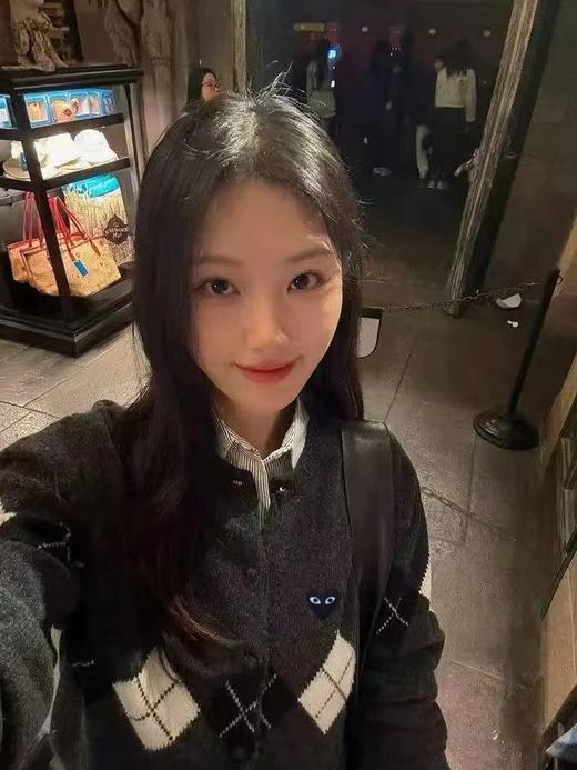 F020545复古减龄学院风圆领格纹针织开衫毛衣 商品图2