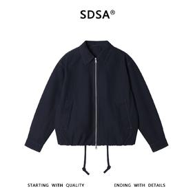SDSA男装2026新款高贵轻奢韩版百搭纯色拉链翻领夹克外套舒适时尚