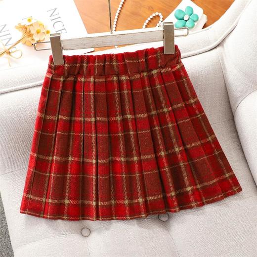 女童红色过年套装女孩秋冬学院风毛衣裙子儿童JK百褶裙拜年服冬装 商品图3