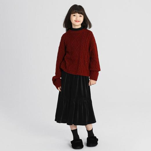 女童裙子套装新款红色喜庆新年装儿童套头毛衣半身裙两件套女大童 商品图3