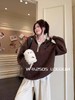 F020546慵懒松弛感咖色连帽半拉链针织衫 商品缩略图2