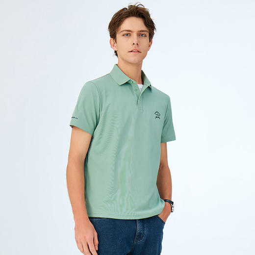 【防晒】德鲨纯色短袖翻领T恤男2026夏新款休闲上衣POLO衫 商品图3