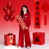 女童秋冬季加绒卫衣套装红色喜庆年服小女孩阔腿裤保暖两件套冬装 商品缩略图2