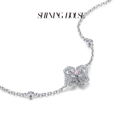 lucky·永恒之环系列ShiningHouse[培育] 18k金钻石手链 粉钻圆钻形人工真钻人造钻石K金手链时尚钻石手链悦己送礼臻选【此商品不支持7天无理由退货退款】预计3日发货 商品图3