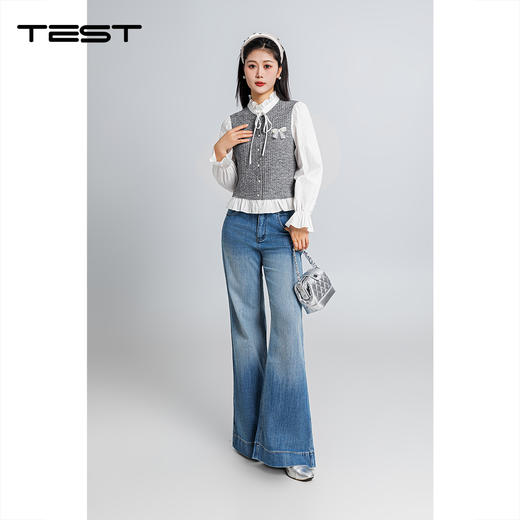 春上新时尚显瘦显高微喇轻阔牛仔裤3261005 商品图6