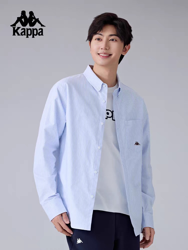 XXMKappa卡帕背靠背新款运动衬衫男款休闲开衫外套女长袖polo衫上衣