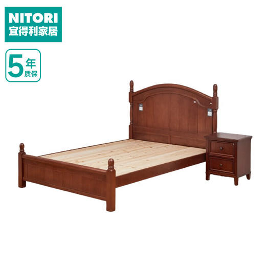 【家具】实木床榉木现代简约家用卧室床可收纳 N波士顿 商品图0