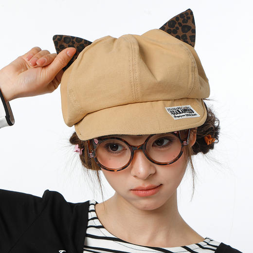 软檐豹纹耳云朵帽鸭舌帽-纪念日百货门店同款169146241 商品图1