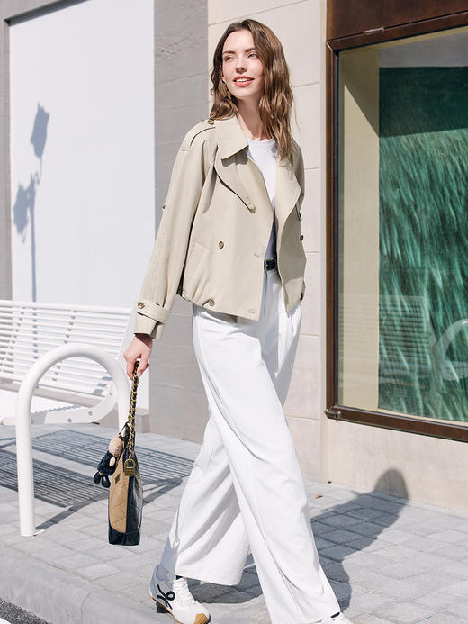 【百图lulu定制】【军工风衣】 百图时尚  百搭短款   风衣外套  休闲夹克 商品图9