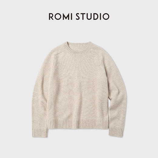 ROMI STUDIO“简约老钱”山羊绒+绵羊毛5针套头毛织上衣RWCWSG6952 商品图1