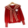 女童红色毛衣新款女大童海军领披肩上衣儿童洋气学院风新年服 商品缩略图4