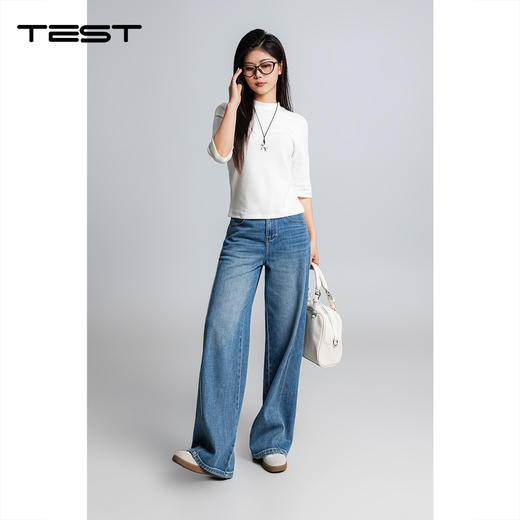 春上新显瘦气质百搭时尚阔腿牛仔裤3261011 商品图1