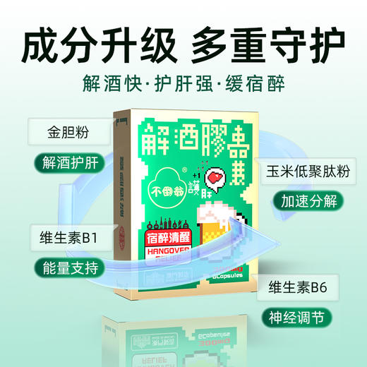 【解酒护肝】熊延堂解酒胶囊 1盒20粒装+1盒6粒装 解酒护肝 澳门小绿盒2.0 商品图4
