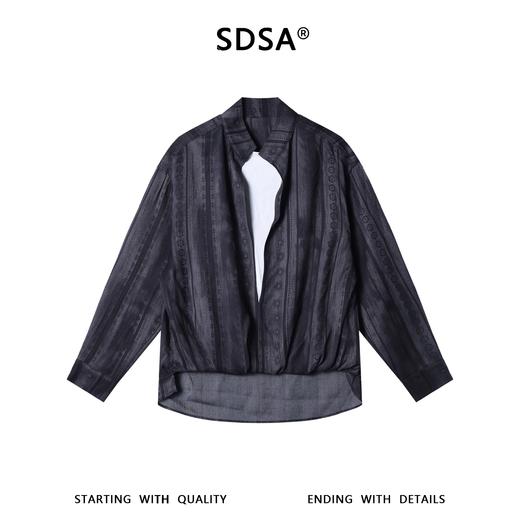 J5226SDSA男装2026新款高贵轻奢时尚前短后长设计立领假两件长袖T恤潮 商品图1