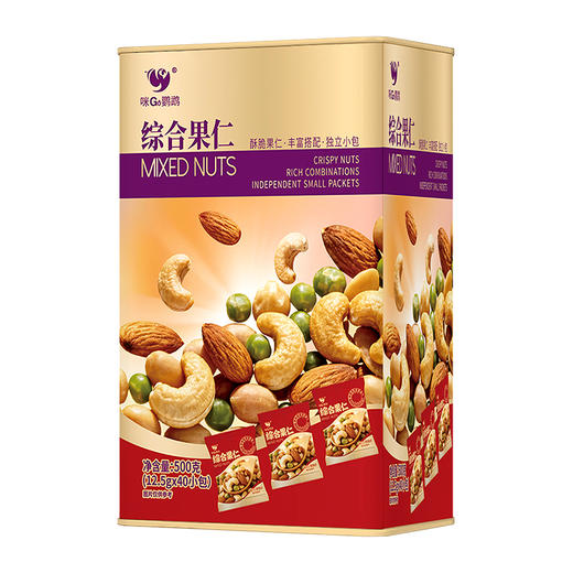 【咪GO鹦鹉】综合果仁500g （12.5gX40小包：扁桃仁，腰果仁，花生仁，豌豆，） 商品图3